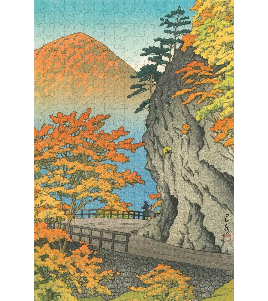 Puzzle Autumn at Saruiwa 500 pièces Pomegranate – paysage japonais d’automne et falaise – chez Assemblez-Moi
