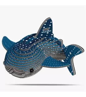 DIY Requin-baleine EUGY – maquette 3D carton bleu à pois – chez Assemblez-Moi