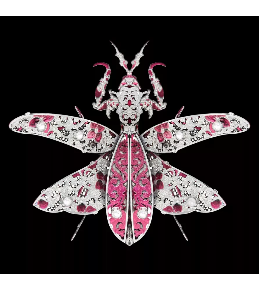 Puzzle 3D métal Mante Améthyste Piececool – insecte décoratif aimanté chez Assemblez-Moi