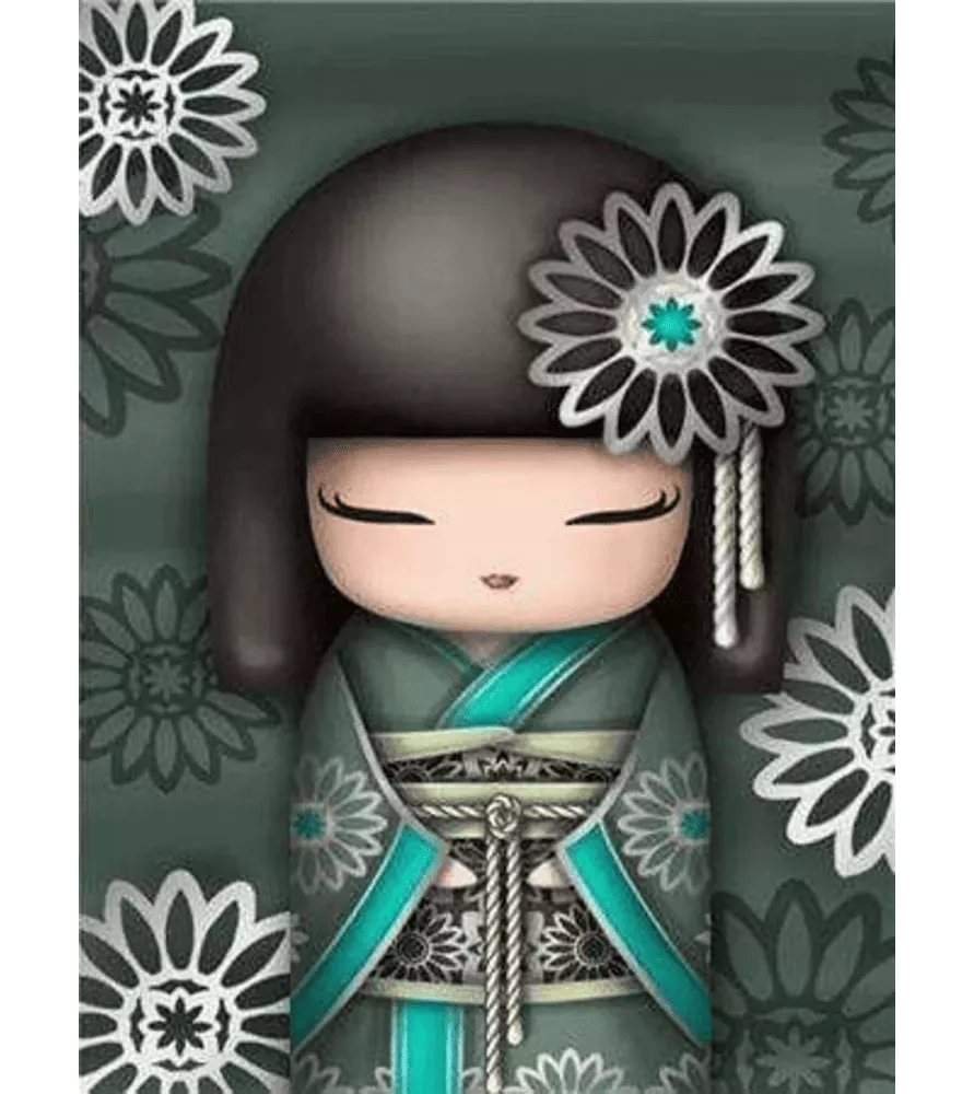 Diamond Painting Habit Asiatique Figured'Art – tableau à strass personnage kimono floral zen – chez Assemblez-Moi