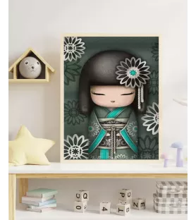 Diamond Painting Habit Asiatique Figured'Art – tableau à strass personnage kimono floral zen – chez Assemblez-Moi