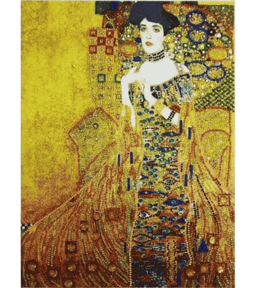 Diamond Painting Madame Bauer Klimt Figured'Art – tableau à strass portrait doré style Klimt – chez Assemblez-Moi
