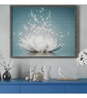 Diamond Painting Magie Lumière Figured'Art – tableau à strass fleur blanche scintillante zen – chez Assemblez-Moi
