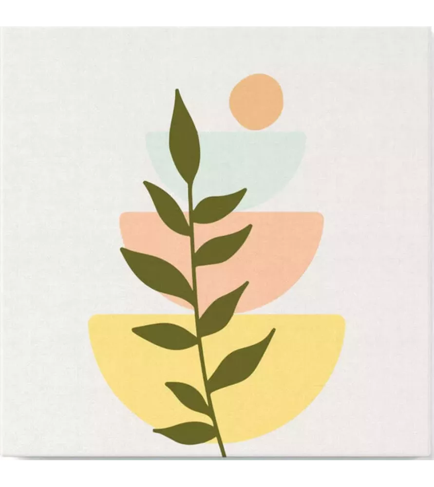 Peinture par Numéros Plante 2 Figured'Art – feuillage stylisé formes pastel modernes – chez Assemblez-Moi