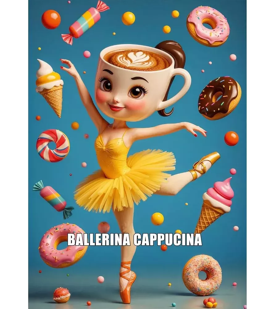 Puzzle BrainRots Ballerina Cappuccina Trefl – visuel décalé 200 pièces avec danseuse tasse de café – disponible à Langon