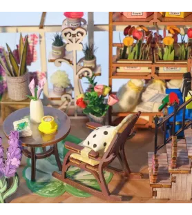 Book Nook Serre et Fleurs Figured'Art – serre miniature LED fleurie – chez Assemblez-Moi