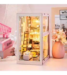DIY Loft Rose – book nook loft miniature lumineux et cosy – chez Assemblez-Moi