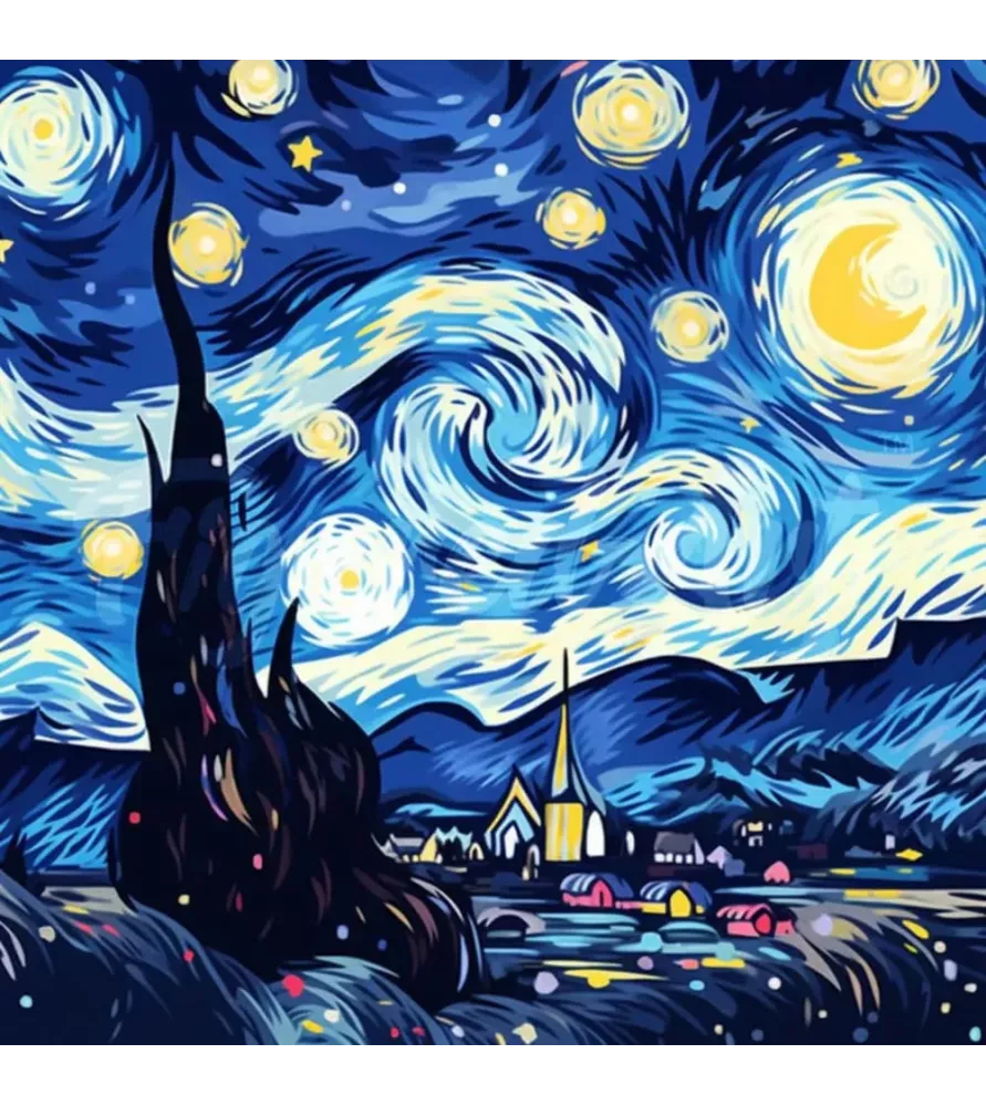 Diamond Painting Nuit Étoilée Vibrante Figured'Art – ciel artistique lumineux – chez Assemblez-Moi