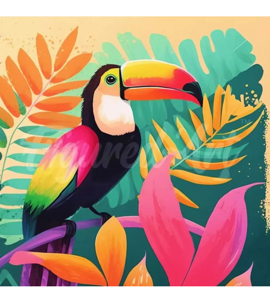 Diamond Painting Toucan Tropical Figured'Art – broderie diamant exotique – Assemblez-Moi