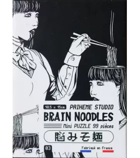 Mini Puzzle Brain Noodles (Paiheme Studio) – illustration manga noir et blanc décalée – chez Assemblez-Moi