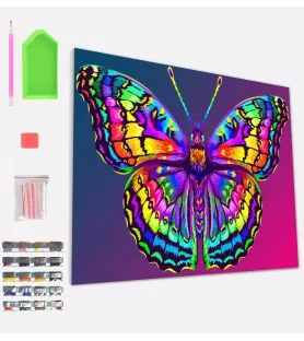 Diamond Painting Papillon Splat Planet – broderie diamant encadrée multicolore – Assemblez-Moi