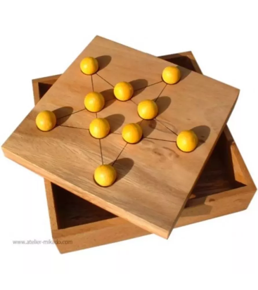 Étoile de Pythagore Atelier Mikado – casse-tête en bois façon solitaire inversé – Assemblez-Moi à Langon