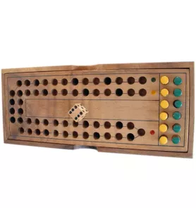Jeu Le Parcours du Combattant avec dé et pions en bois – disponible chez Assemblez-Moi