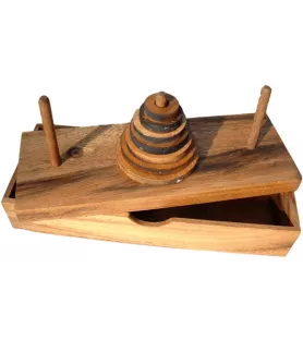Tour de Hanoï Atelier Mikado – jeu de logique en bois avec 7 disques – Assemblez-Moi à Langon