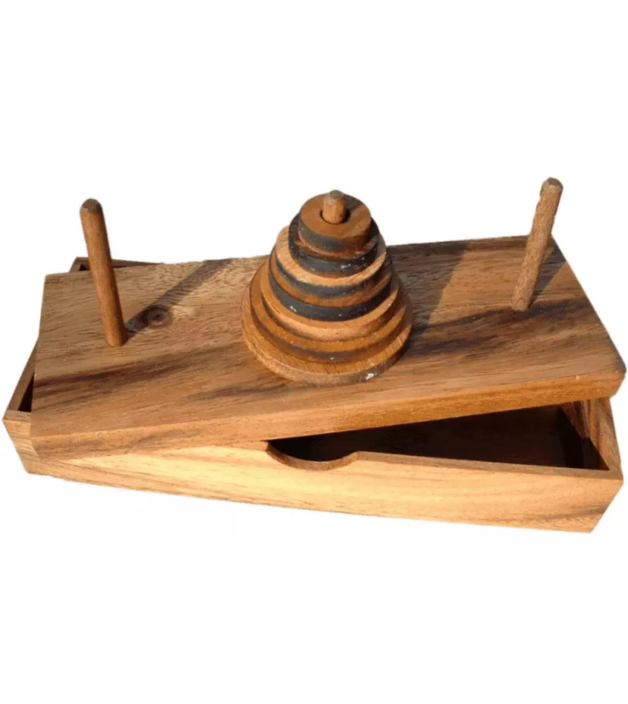Tour de Hanoï Atelier Mikado – jeu de logique en bois avec 7 disques – Assemblez-Moi à Langon