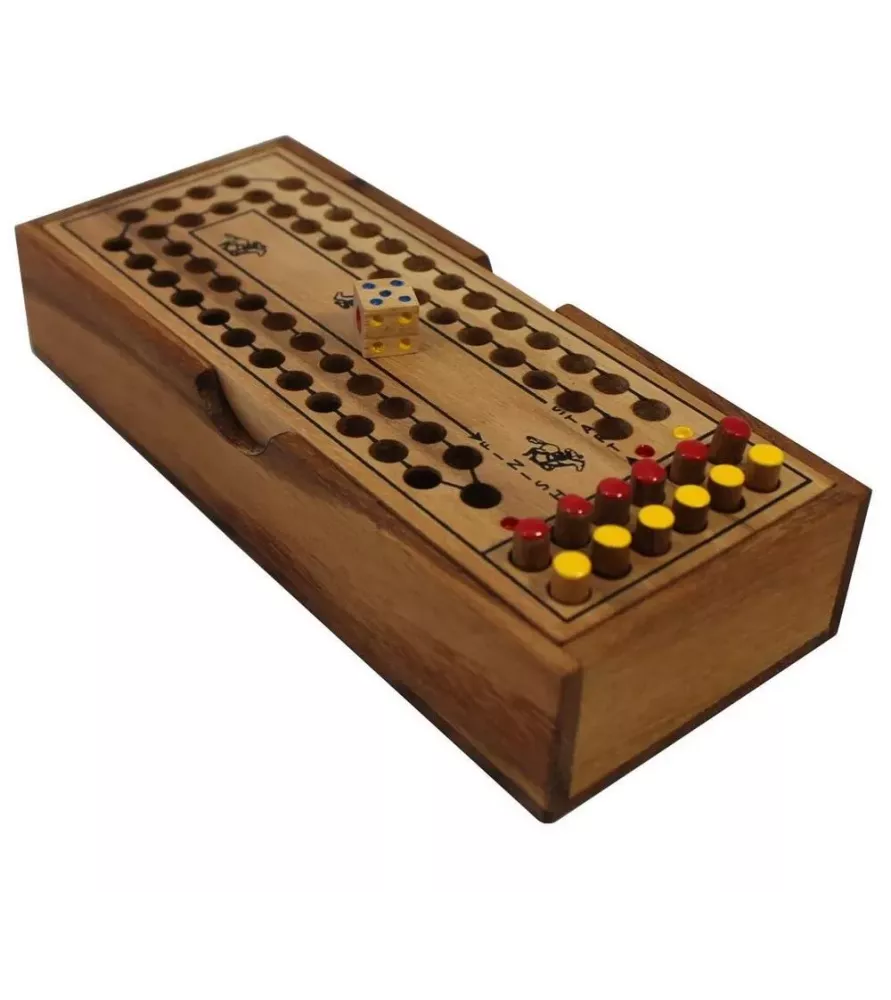 Jeu Le Parcours du Combattant avec dé et pions en bois – disponible chez Assemblez-Moi