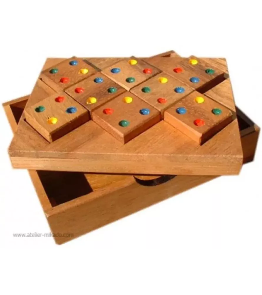 Domino Capricieux petit modèle – jeu de logique en bois Atelier Mikado – disponible chez Assemblez-Moi