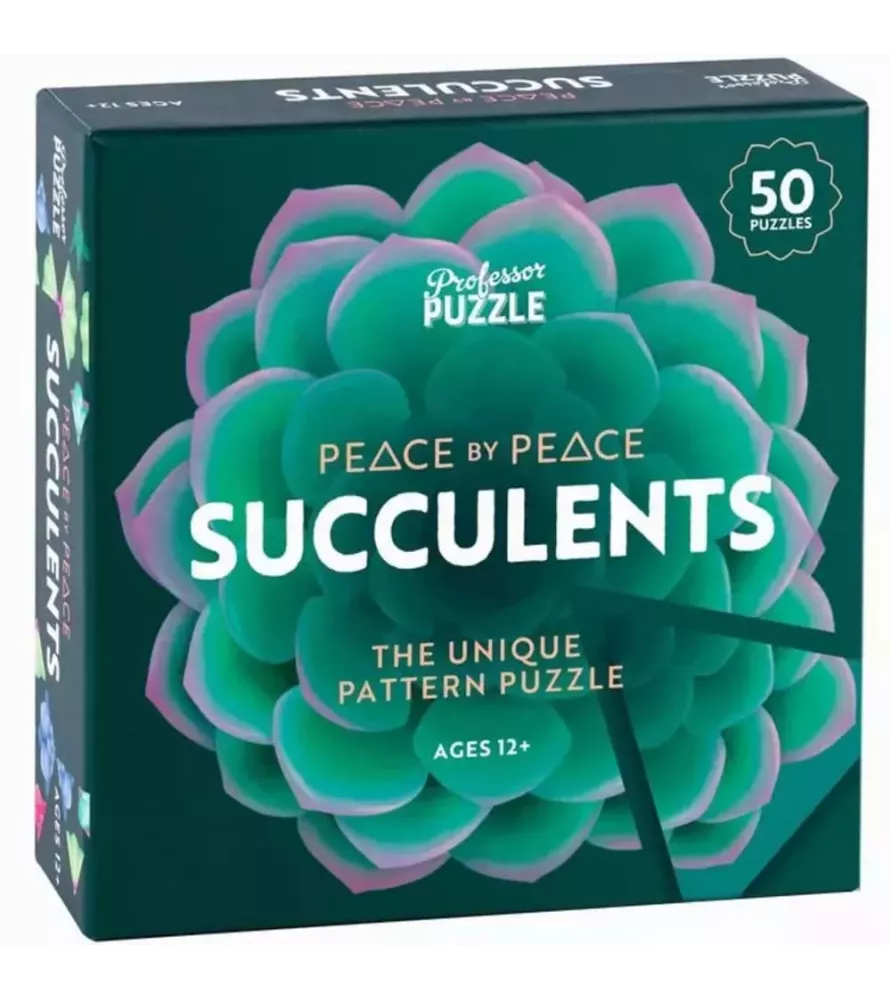 Succulents Professor Puzzle – casse-tête botanique en bois avec motifs végétaux – Assemblez-Moi à Langon