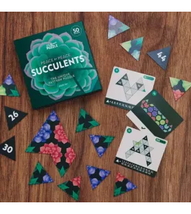 Succulents Professor Puzzle – casse-tête botanique en bois avec motifs végétaux – Assemblez-Moi à Langon