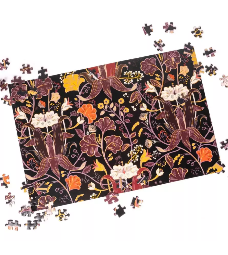 Puzzle Midnight Flora 1000 pièces Professor Puzzle – illustration florale sur fond sombre – chez Assemblez-Moi
