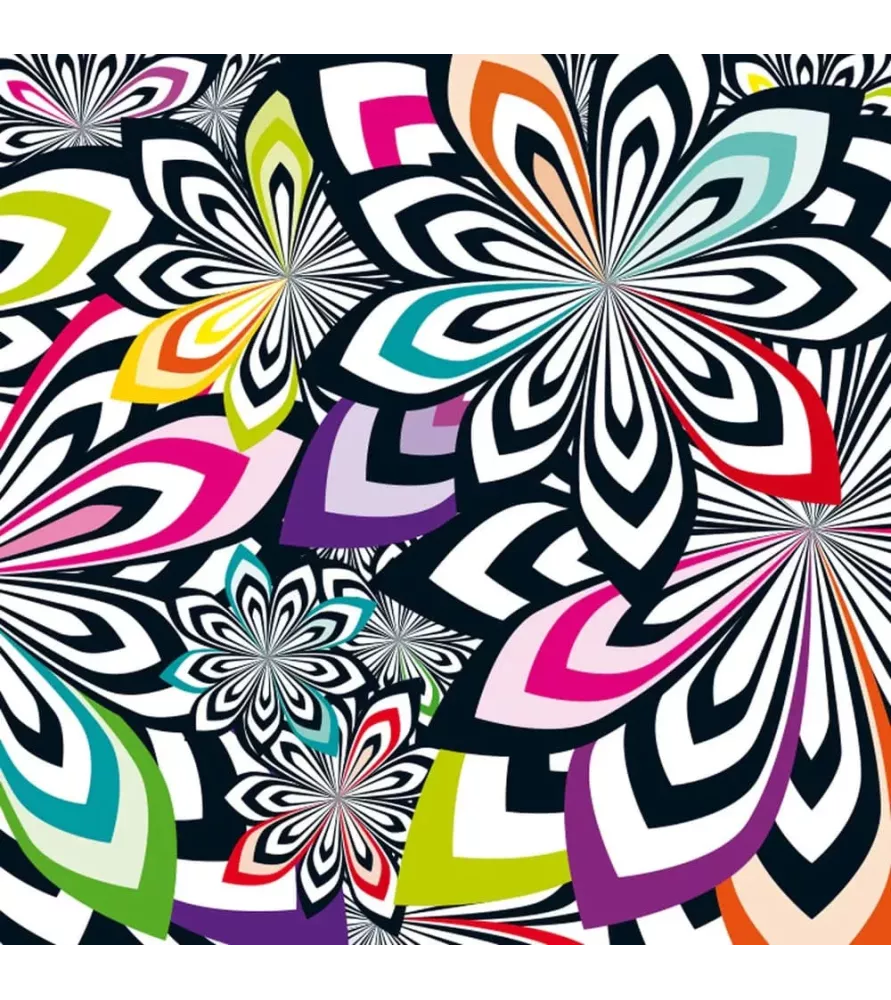 Puzzle Q7 Shake 4 – 72 pièces Curiosi – fleurs abstraites graphiques multicolores – chez Assemblez-Moi
