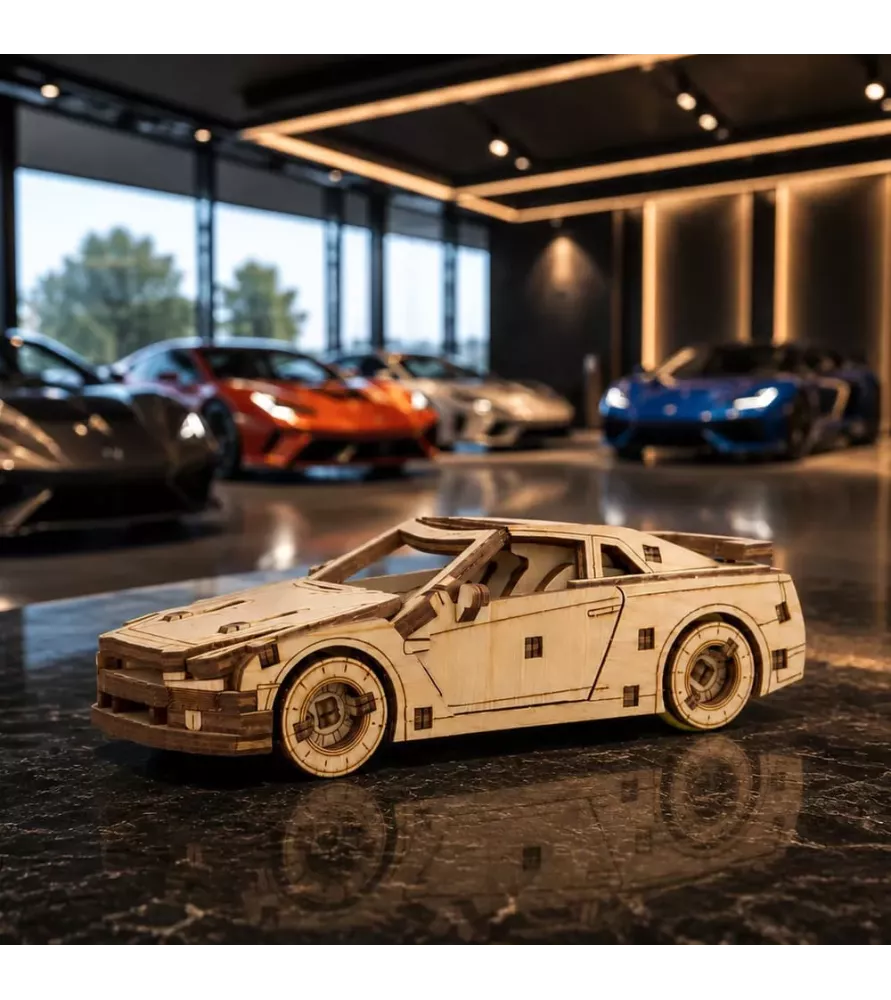 Pocket Car Supercar EWA Eco-Wood-Art – voiture miniature en bois à assembler chez Assemblez-Moi