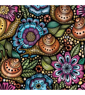 Puzzle Q Life 4 Curiosi 72 pièces avec fleurs et escargots graphiques chez Assemblez-Moi Langon