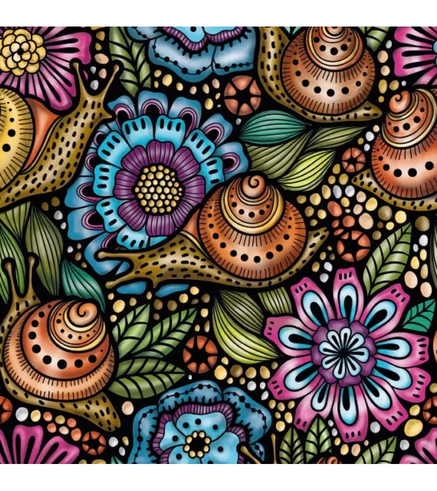 Puzzle Q Life 4 Curiosi 72 pièces avec fleurs et escargots graphiques chez Assemblez-Moi Langon