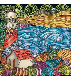 Puzzle Q Color Mix 2 Curiosi 72 pièces représentant un phare et la mer chez Assemblez-Moi Langon