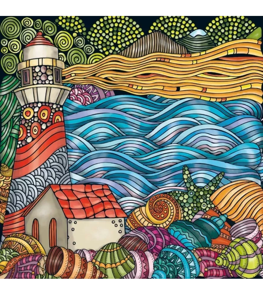 Puzzle Q Color Mix 2 Curiosi 72 pièces représentant un phare et la mer chez Assemblez-Moi Langon
