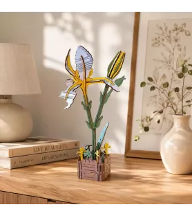 Fleur 3D Iris Inspirebox en bois à assembler chez Assemblez-Moi Langon