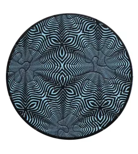 Mini Puzzle Picoli Fleur Curiosi – motif optique bleu et noir – chez Assemblez-Moi