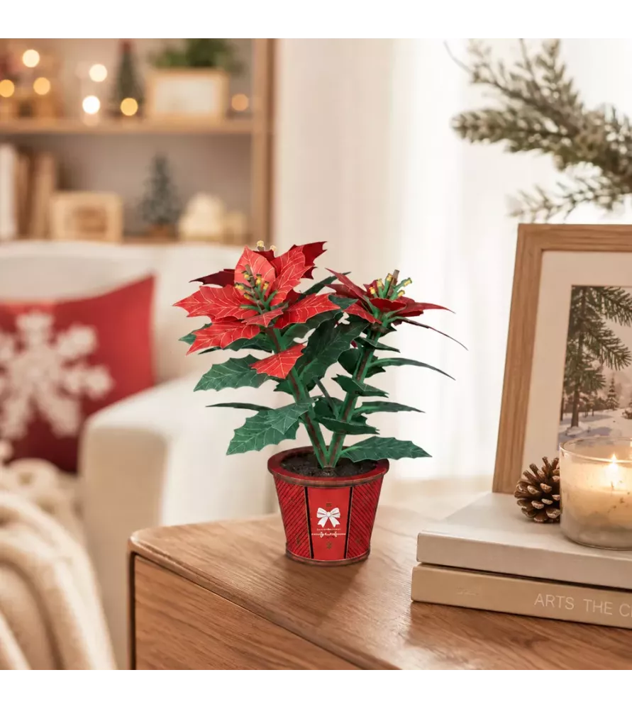 DIY Poinsettia Cutebee – fleur de Noël en bois à assembler – chez Assemblez-Moi