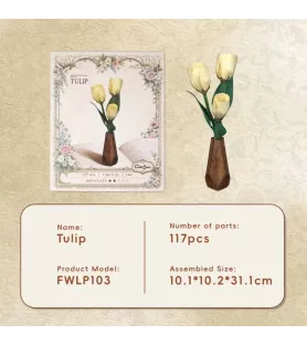 DIY Tulipe Jaune Cutebee – fleur en bois décorative à assembler – chez Assemblez-Moi