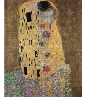 Puzzle Le Baiser 1000 pièces Pomegranate – œuvre dorée de Gustav Klimt avec couple enlacé – chez Assemblez-Moi