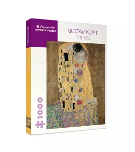 Puzzle Le Baiser 1000 pièces Pomegranate – œuvre dorée de Gustav Klimt avec couple enlacé – chez Assemblez-Moi