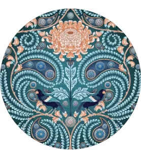 Puzzle Huia and Chrysanthemum 500 pièces Pomegranate – puzzle circulaire aux oiseaux et feuillages stylisés – chez Assemblez-Moi