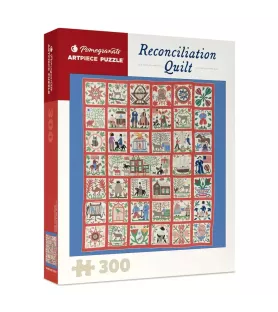 Puzzle Reconciliation Quilt 300 pièces Pomegranate – quilt folk art aux carrés illustrés – chez Assemblez-Moi