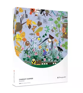 Puzzle Seasons 1000 pièces Pomegranate – composition circulaire d’oiseaux, fleurs de Charley Harper – chez Assemblez-Moi