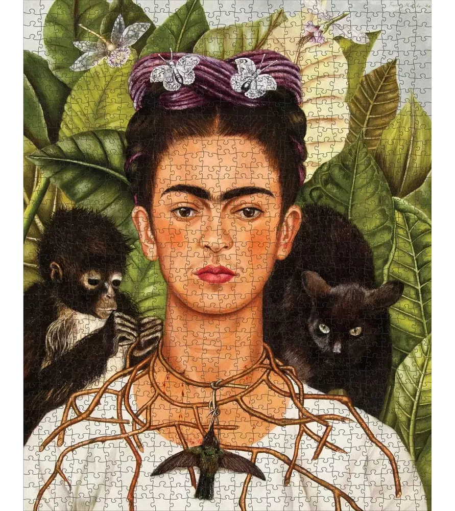Puzzle Autoportrait au collier d’épines et colibri 1000 pièces Pomegranate – œuvre de Frida Kahlo – chez Assemblez-Moi