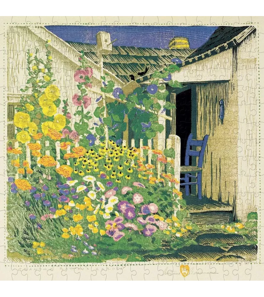 Puzzle Le jardin de Grand-mère Battin 300 pièces Pomegranate – jardin fleuri de Gustave Baumann – chez Assemblez-Moi