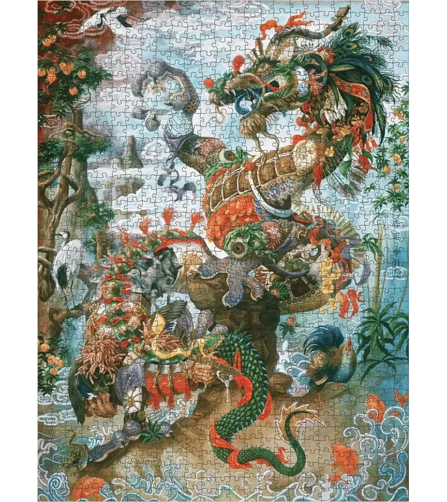 Puzzle Dragon of the Yangtze 1000 pièces Pomegranate – dragon mythologique et nuages symboliques – chez Assemblez-Moi