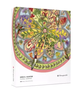 Puzzle Floral Compass 500 pièces Pomegranate – colibris et composition florale circulaire – chez Assemblez-Moi