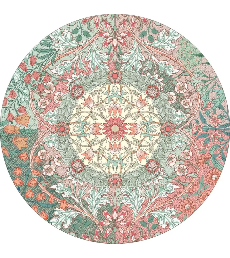 Puzzle William Morris 500 pièces Pomegranate – composition florale circulaire Arts and Crafts – chez Assemblez-Moi