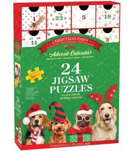 Calendrier de l’Avent Pattes de Noël – puzzles chiens festifs – chez Assemblez-Moi à Langon