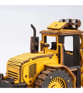 DIY Bulldozer ROKR – chargeuse 3D en bois avec godet articulé – chez Assemblez-Moi
