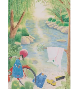 Puzzle Faire trempette 1000 pièces Jour Férié – rivière, vélo et baignade improvisée – chez Assemblez-Moi