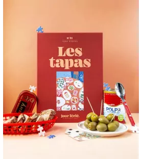 Puzzle Les tapas 1000 pièces Jour Férié – table avec sangria, croquetas, sardines et olives – chez Assemblez-Moi