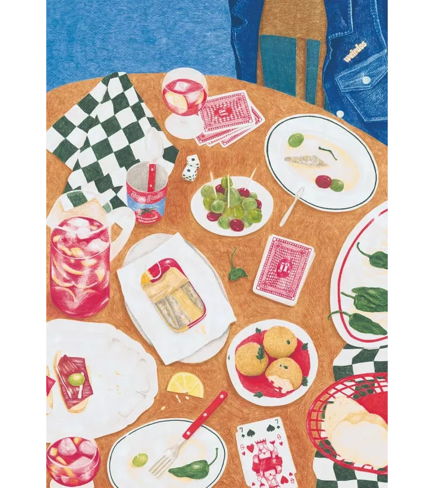Puzzle Les tapas 1000 pièces Jour Férié – table avec sangria, croquetas, sardines et olives – chez Assemblez-Moi