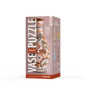 Vase Puzzle Terracotta PieceRelax – coffret et étapes de montage du vase 3D 160 pièces